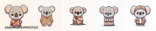 vector koala beggar with sad expression