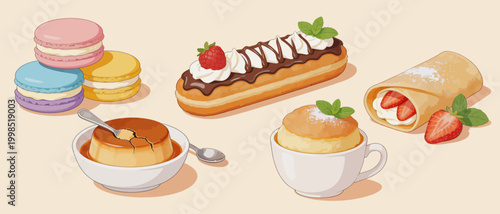 Assorted pastries and desserts