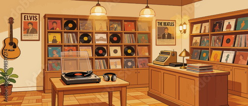 Record store interior with vinyl collection