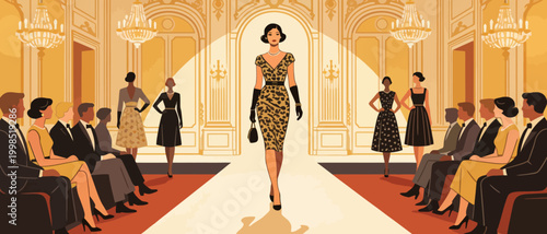 Fashion model walking runway