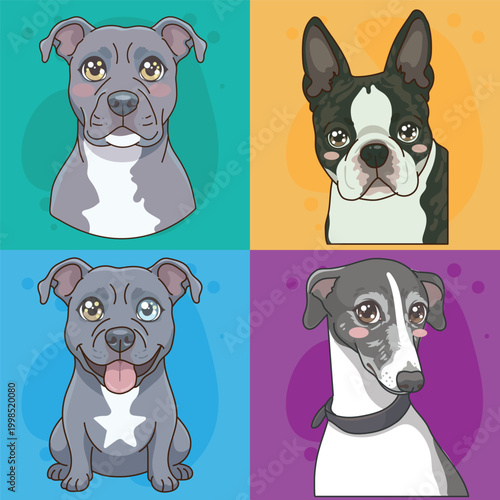 Cute Cartoon Dog Character Vector 