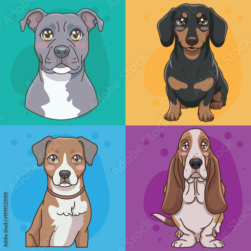 Cute Cartoon Dog Character Vector 