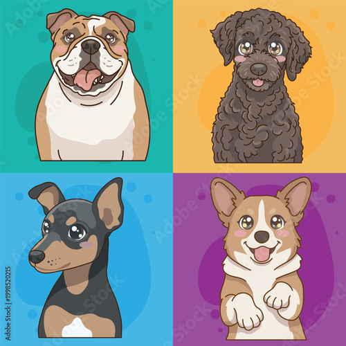 Cute Cartoon Dog Character Vector 