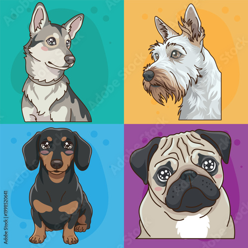 Cute Cartoon Dog Character Vector 