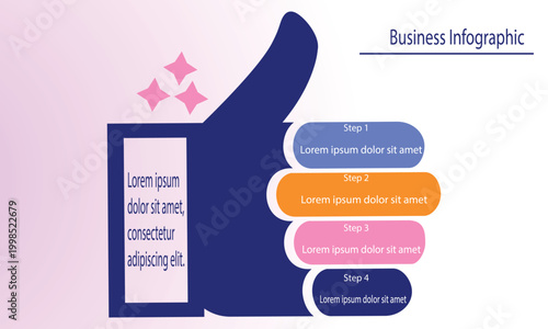 4 Step Hand Gesture Infographic