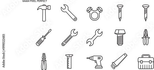 Commercial real estate and urban office building flat vector icon set