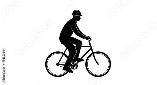 MAY DAY Black bicycle rider silhouette, cycling icon, bike vector, transportation symbol vector