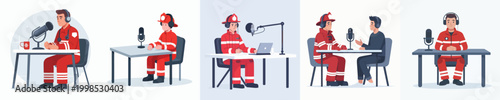 firefighter vector is doing a podcast