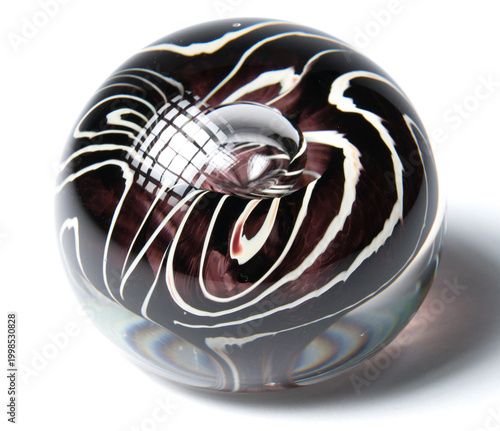 Slika na platnu Hand Crafted Glass Paperweight With Wild Dark Stripes