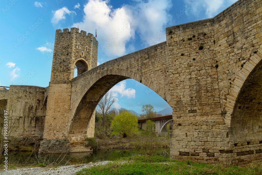 Fototapeta premium Medieval town Besalu with bridge. Catalonia. Spain