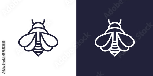 logo design simple outline of a bee