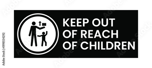 Keep out of reach of black icon SVG