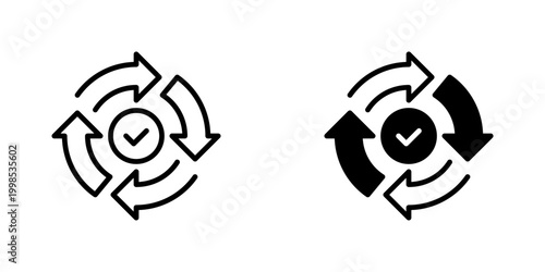 Recycle Symbol Vector Line Icon for waste management