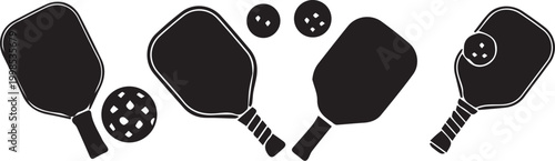Pickleball Paddle and Ball Vector Illustration