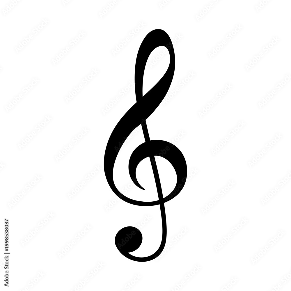 Obraz premium Treble clef music symbol icon