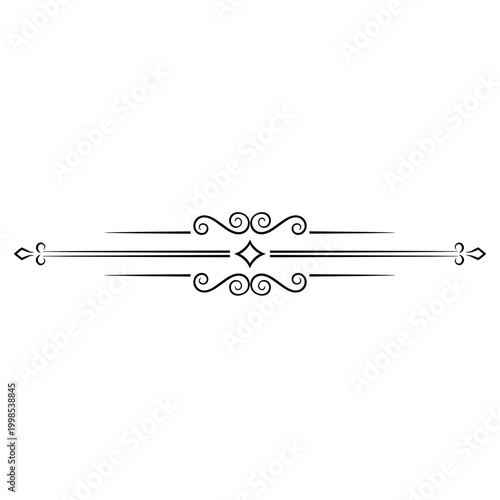 Vintage ornamental divider line elegant decorative flourish
