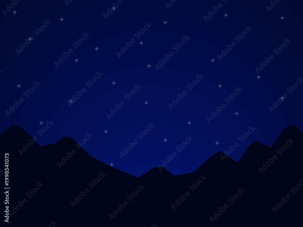 Fototapeta premium 星空と山脈背景