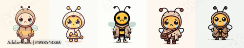 beggar bee vector with sad expression