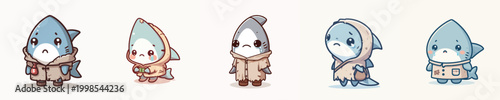beggar shark vector with sad expression