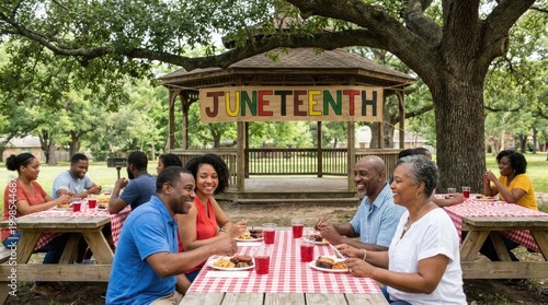 African american people celebrate juneteenth, an important u.s. federal holiday commemorating emancipation day and liberation from slavery in the united states on june 19.