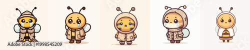 beggar bee vector with sad expression