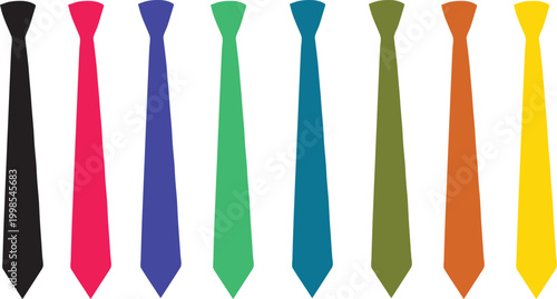 A vibrant collection of colorful elongated abstract shapes arranged in a vertical linear composition