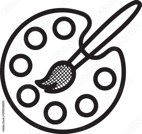 Professional Glaze Palette with Dry Brush Technique Vector Icon for Ceramic Artists, Pottery Studios, Handmade Crafts, Digital Art, Surface Design, Mixed Media Projects, Art Education, Home