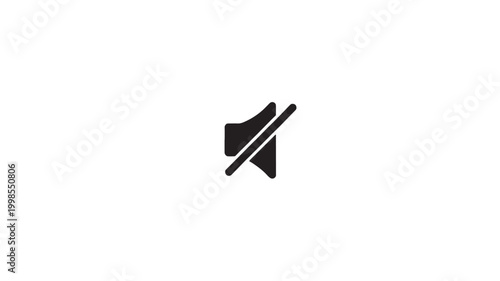 Konstfotografi Volume sound speaker icon with diagonal mute slash for audio control and media U
