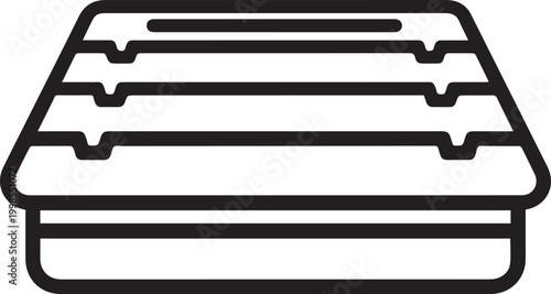 Professional hydraulic press bed with precision clamping slots vector icon for industrial machinery design, manufacturing engineering schematics, CNC workshop layouts, metalworking