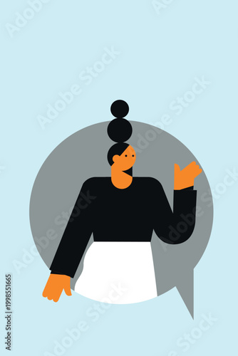 Art & Illustration People chatting online, social media communication and messaging concept	