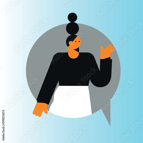 Art & Illustration People chatting online, social media communication and messaging concept	