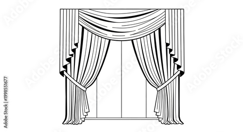 Drapery Swag Window Treatment Illustration