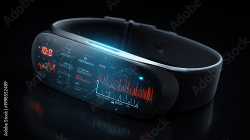 Smart bracelet sending biometric data to cloud dashboard. 