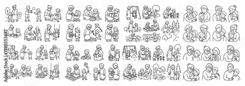 Elderly female with child scenes compilation