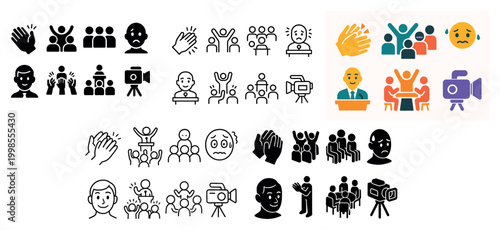 Diverse meeting and presentation icons