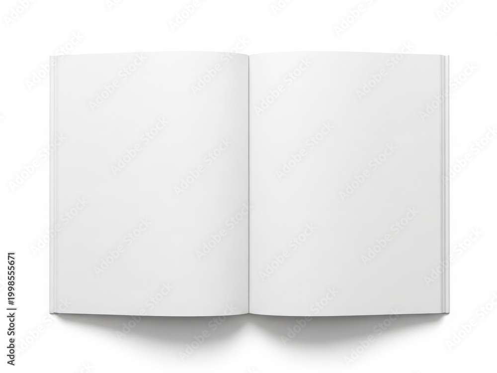 Naklejka premium A blank book with open pages ready to be filled with thoughts and ideas