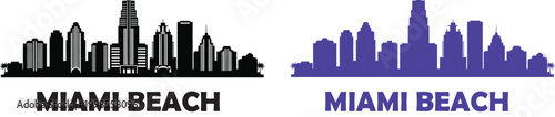Miami beach skyline illustration a modern cityscape with bold text