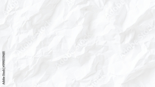 White crumpled paper texture background with creases and folds