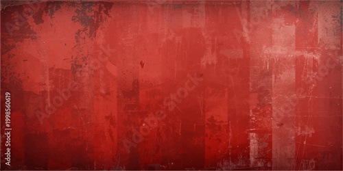 An antique aged red grunge wallpaper featuring a dark textured rust pattern on a vintage dirty wooden surface with weathered paint and a brown metallic backdrop material