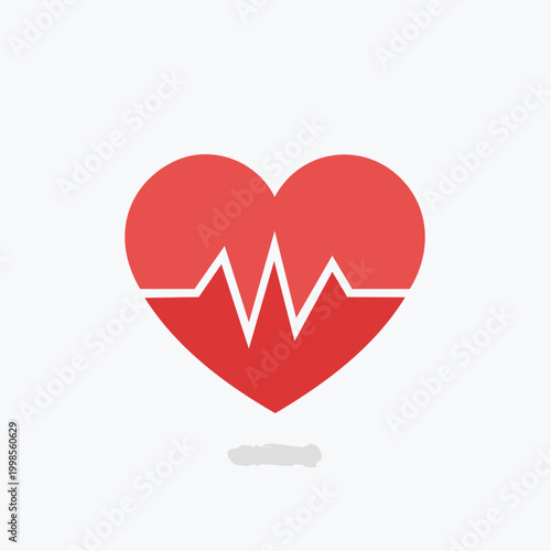 Cœur rouge avec ligne d’électrocardiogramme symbolisant la santé cardiaque