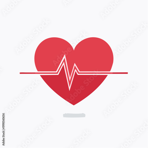 Cœur rouge avec ligne d’électrocardiogramme symbolisant la santé cardiaque