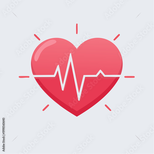 Cœur rouge avec ligne d’électrocardiogramme symbolisant la santé cardiaque