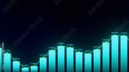 Stock Market Growth Chart Loop.