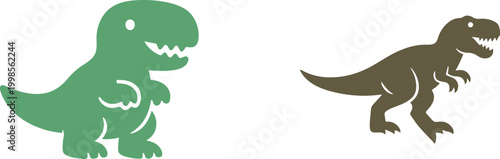 Dinosaur icon vector, prehistoric animal silhouette, cute dinosaur clipart.