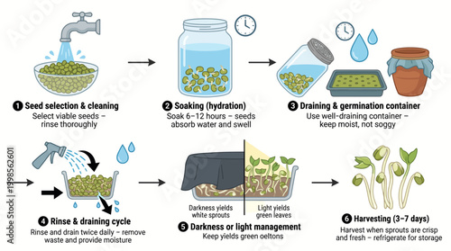 Visual Guide to Cultivating Nutritious Sprouts From Seed to Harvest