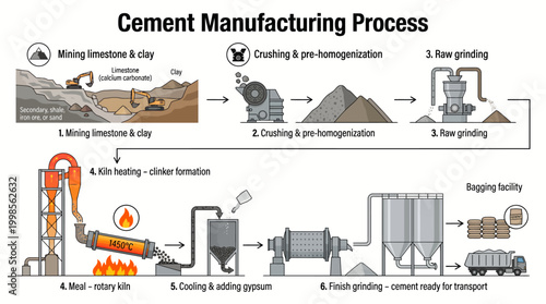 Visualizing the intricate steps of cement production from quarry to delivery