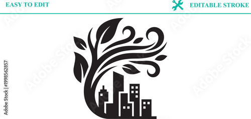 Silhouette of person embracing knees dressed in flowing gown, abstract art, isolated on transparent background, easy to edit, editable stroke graphic.