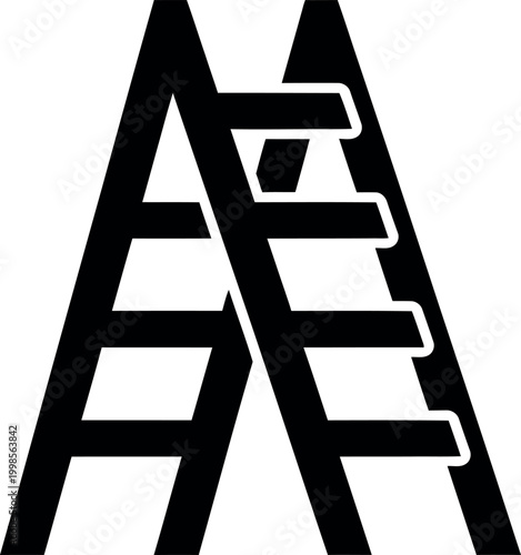 ladder silhouette on white background high quality