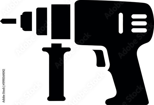 drill silhouette on white background high quality