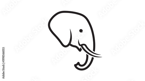 Fotografi Dolphin icon with simple black line art, cartoon style illustration and minimal